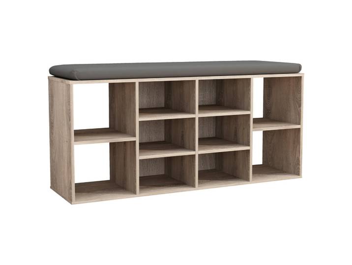 Mid.you Garderobenbank, Sonoma Eiche, Holzwerkstoff, Füllung: Kaltschaum, 104x50x30 cm, abwischbar, Garderobe, Garderobenbank