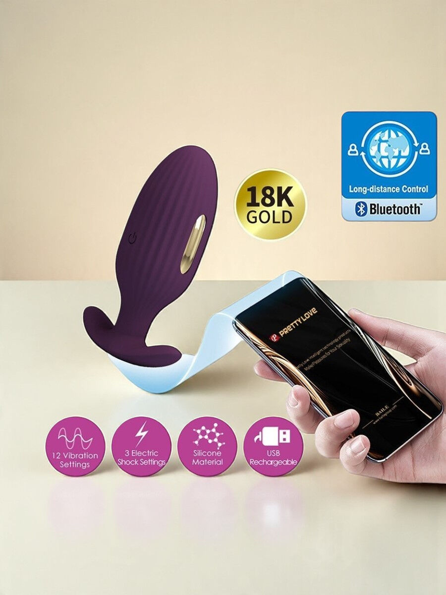 Pretty Love Jefferson - Buttplug à chocs électriques avec App Control - Violet