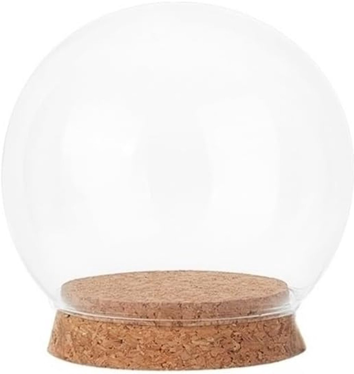 Glazen stolp met kurken basis voor decoratie, Transparant, Hoogte: 11 cm