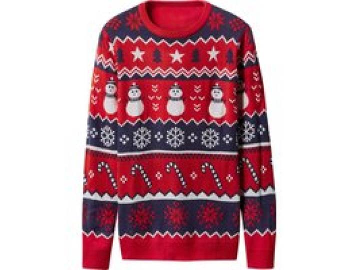 ESMARA MEN Pull-over de Noël premium pour homme avec effet LED et musique / Pull-over de Noël premium avec effet LED. (rouge, M)