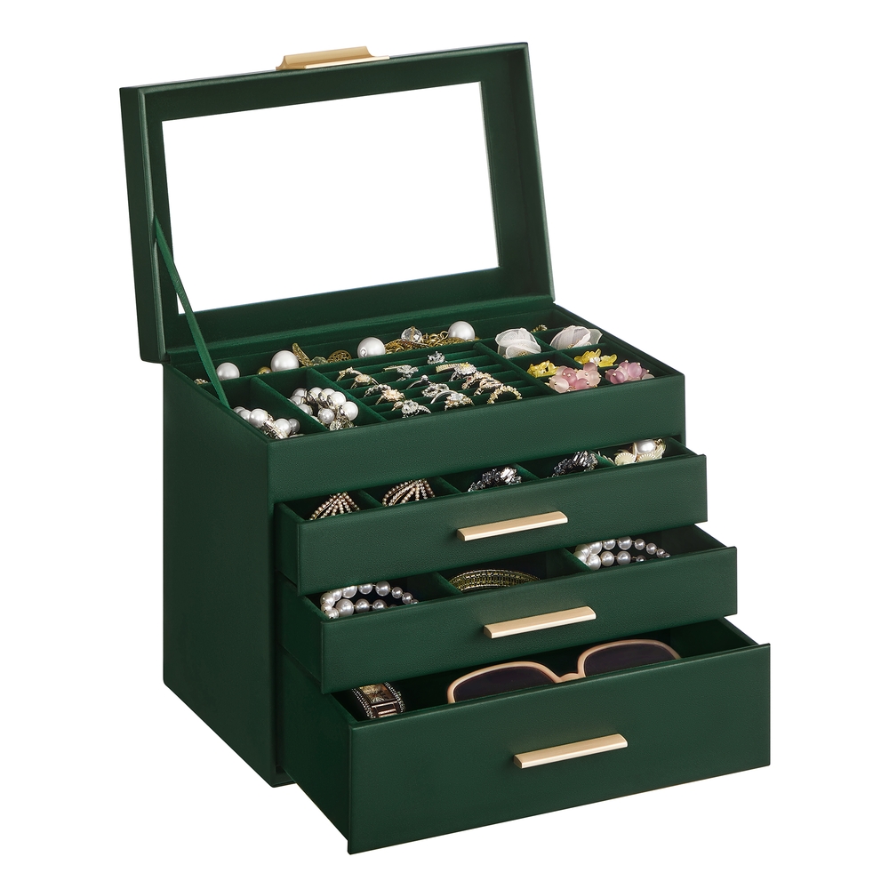 SONGMICS Schmuckbox mit Glasdeckel JBC161G01