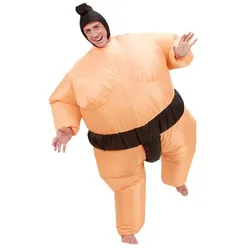Widmann Erwachsenenkostüm Sumo-Ringer aufblasbar mit Gebläse beige (One Size)