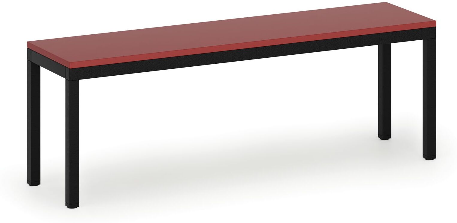 B2B Partner Umkleidebank, Sitzfläche - Laminat, Länge 1200 mm, rot