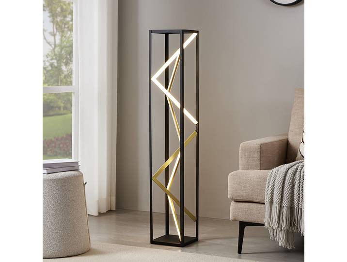 Lampadaire LED 20 x 116 x 20cm Doré/Noir aluminium / acier thermolaqué LED Module LED