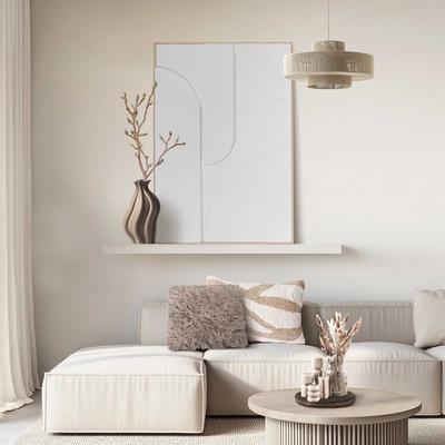 Wandbild REINDERS "Saturn", weiß (farbe bild(er): weiß), B:70cm H:100cm T:3cm, Bilder, Wohnzimmer - Weiß - MDF - Abstrakt - 70x100 cm
