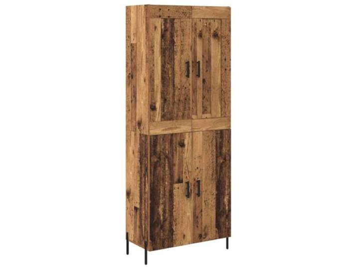 Highboard 2 Stk. Altholz 69,5 x 34 x 180 cm Holzwerkstoff Stabile schwarzbeine, Metallrahmen, zeitgemäßer Stil, feuchtigkeitsbeständig, langlebig, robust