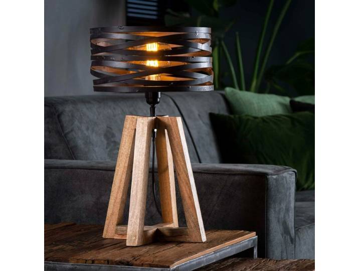 Liadomo Tischleuchte Prescott, Holzgestell, Industrial Industria