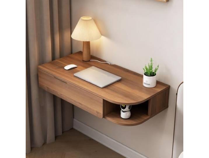PGZMDTWI Schwebender Schminktisch, Wandtisch, Holz-Arbeitsplatz Platzsparendes Design mit Einfacher Aufbewahrung für Zuhause, Büro und Kleine Wohnung(Left A,60 cm 23.62 in)