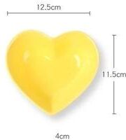 Uplifted Finds Cute Love Heart Ceramic Saucer Elegant Dessert, Salad, And Snack Tray For Modern Tableware yellow