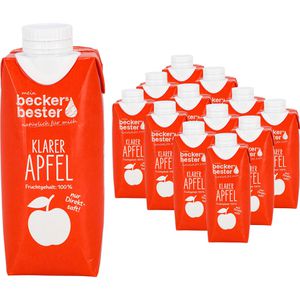 Beckers Saft Bester, klarer Apfelsaft, ohne Zuckerzusatz, 100% Direktsaft, Trinkpäckchen, je 0,33 Liter, 12 Stück