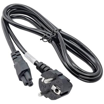 Akyga Strom Adapterkabel [1x Schutzkontakt-Stecker - 1x Kleeblatt-Buchse C5] 1.50m Schwarz