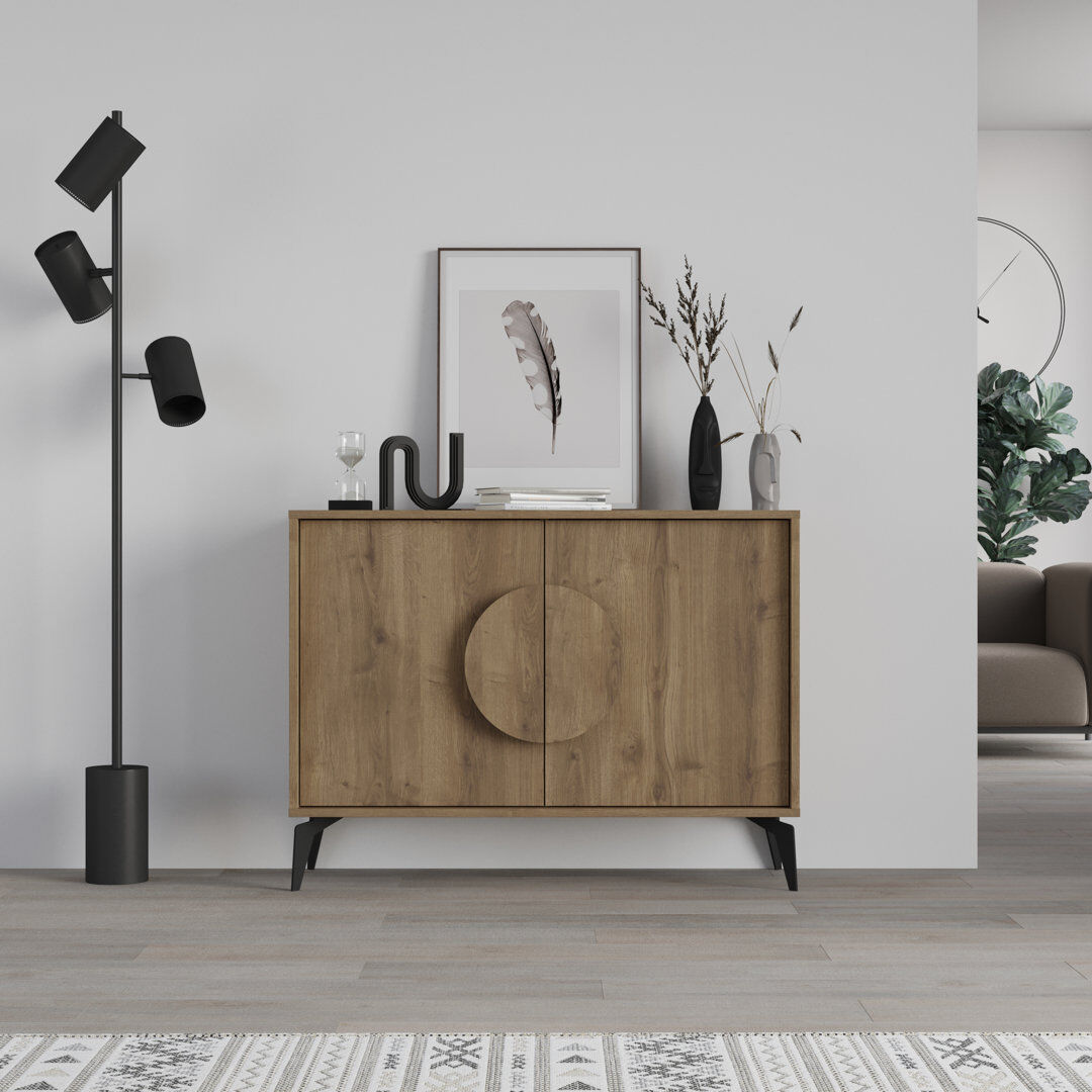 Alpen Home Kaira 2-Door Cabinet Stylish Storage Solution for Modern Living Spaces Hitit 82cm H X 110cm W X 35.6cm D