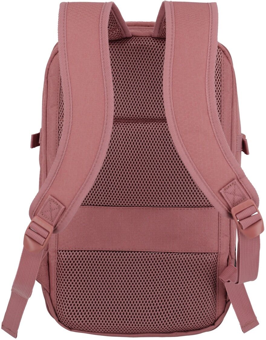 Laptoprucksack TRAVELITE "KICK OFF Reiserucksack", Gr. B/H/T: 25cm x 40cm x 20cm, rosa (rosé), Polyester, unifarben, Basic, Rucksäcke Laptoprucksack, ideal als Kabinengepäck, für Arbeit, Freizeit und Reisen rosé B/H/T: 25cm x 40cm x 20cm