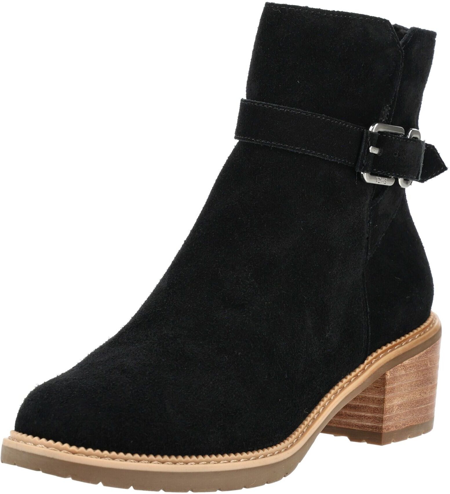 Stiefelette TOMS "TOMS Stiefelette Leder", Damen, Gr. 41, schwarz, Leder, Schuhe Stiefelette
