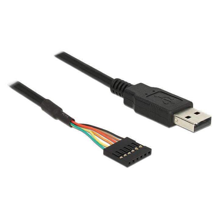 Delock USB Stecker > TTL 6 Pin Pinheader Buchse 5V (USB 2.0) (83784)