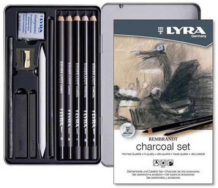 LYRA REMBRANDT - Charcoal Set boite métal 11 pcs