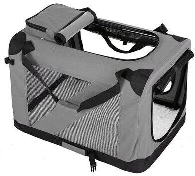 Uplifted Goods Folding Travel Pet Cage Kennel For Dogs And Cats grey xs 50x35x35cm