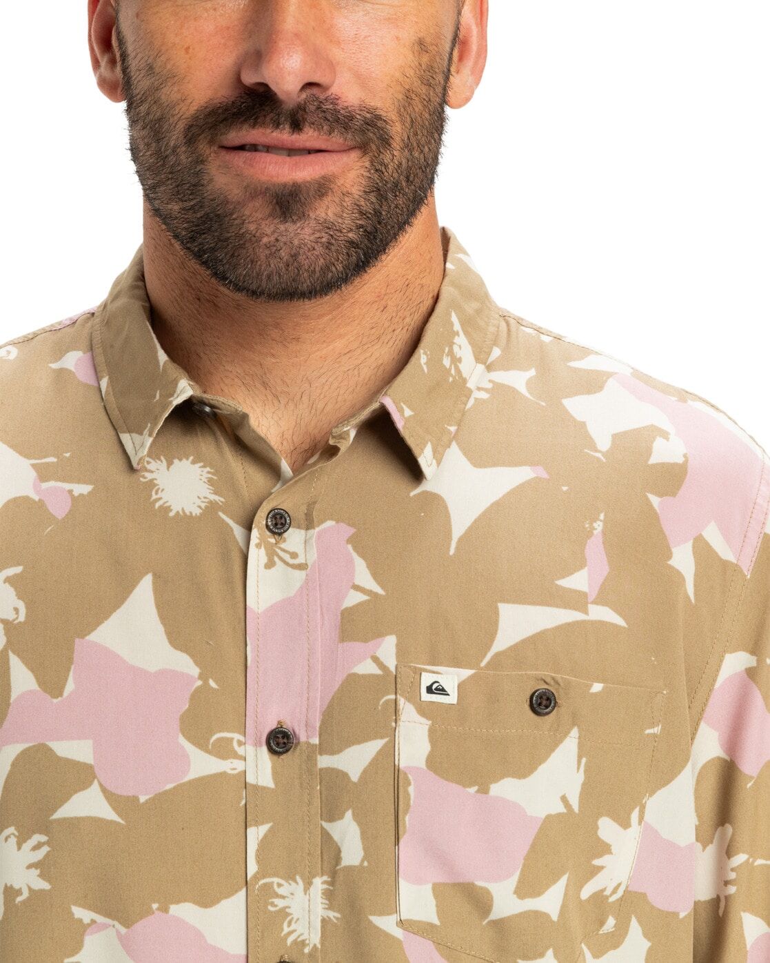 Kurzarmhemd QUIKSILVER "Safe Paradise", Herren, Gr. XS, grau (lead gray handtman), Obermaterial: 100% Viskose., Hemden Kurzarmhemd lead gray handtman XS