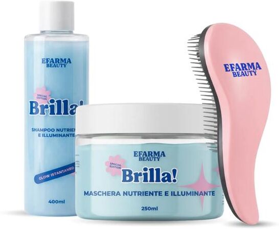 eFarma Beauty Kit Capelli Spenti Shampoo + Maschera Nutriente e Illuminante + Spazzola OMAGGIO