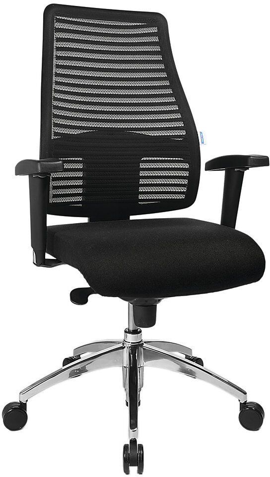 Bürostuhl, mit Netz-Rückenlehne, Rückenlehnenhöhe 600 mm, Bezug schwarz eurokraft pro