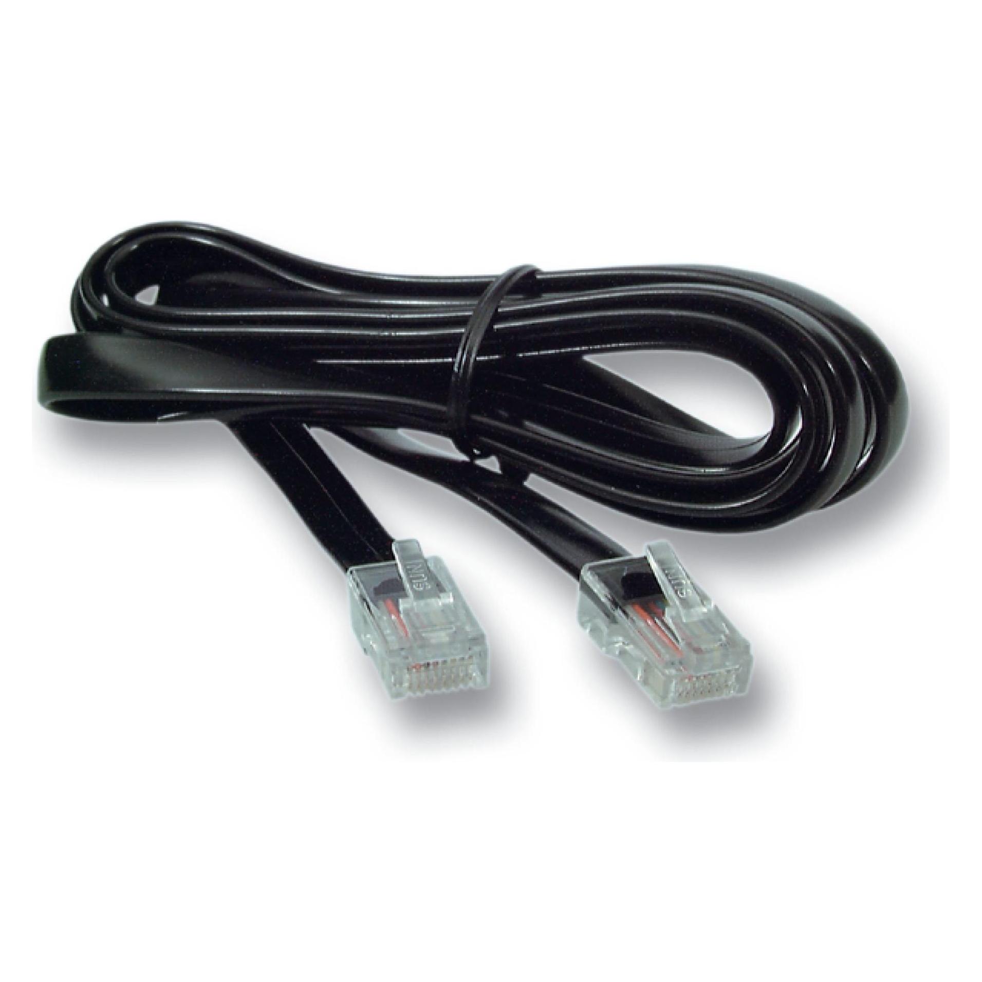 EFB Elektronik GmbH Modularkabel schwarz, 2 x RJ10 (4/4) Stecker, 1:1, 15,0 m, Belegung 1:1 Flachkabel (K2402SW.15)