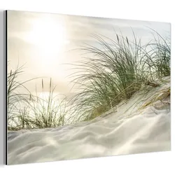 METALLBILD Dünen mit Strandhafer in der Sonne des Nationalparks Schleswig-Holsteinisches Wattenmeer Deko Groß 120x80 cm
