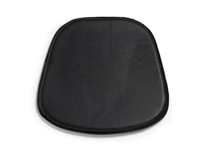 Sitzpad für Eames Plastic Armchair Albrecht Leder schwarz, Designer Thomas Albrecht, 42x2x39 cm