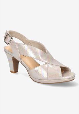 Women's Christy Sandals by Easy Street in Natural Iridescent (Size 12 M)