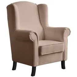 OHRENSESSEL Leonardo hellbraun boucle-stoff
