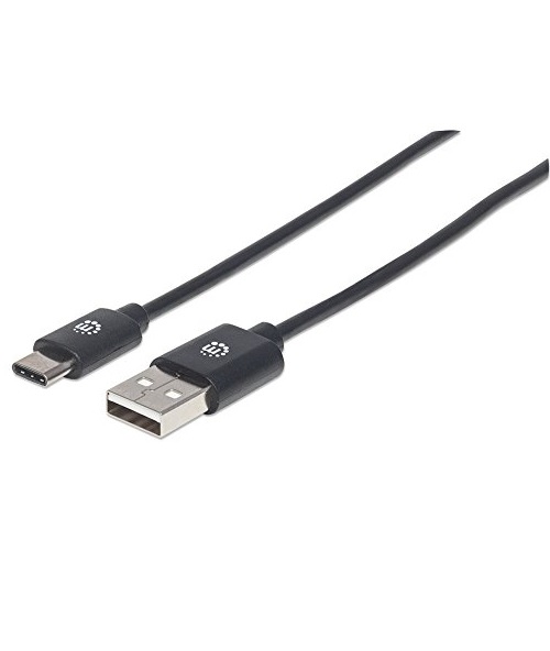 Manhattan USB 2.0 Typ C-Kabel C-Stecker/A-Stecker 2m schwarz Kabel Digital/Daten m Schwarz (354929)