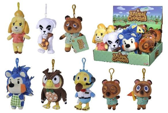 Simba Toys Pluche sleutelhanger Animal Crossing personages, 15 cm