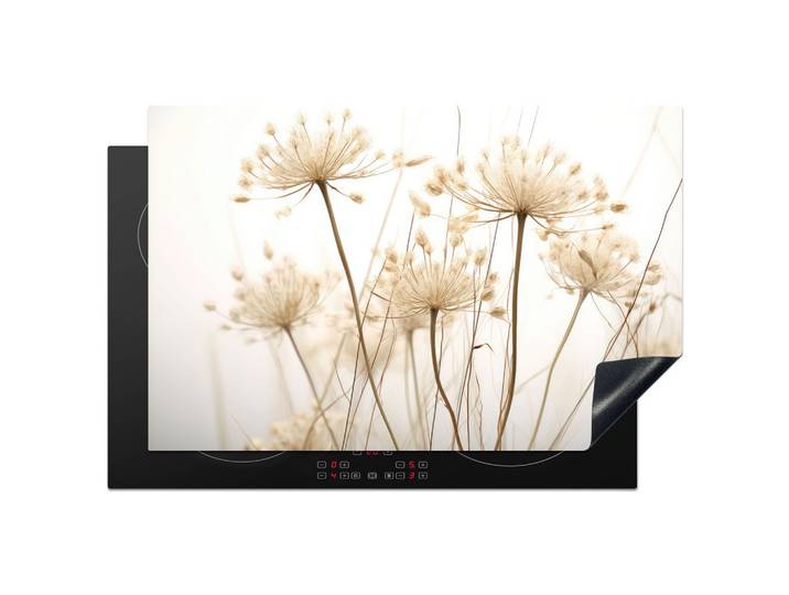 HERDABDECKPLATTE Blumen - Weiß - Sonnenlicht Abdeckung Ceranfeld 81.2x52 cm