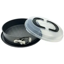 Relaxdays Springform mit Deckel Anthrazit,Transparent