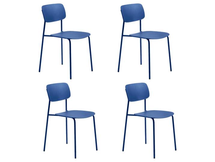 Livetastic Stuhl-Set Kirkland, Blau, Kunststoff, Rundrohr, 43.5x79x61 cm, stapelbar, abwischbar, Esszimmer, Stühle, Esszimmerstühle, Esszimmerstühle-Set