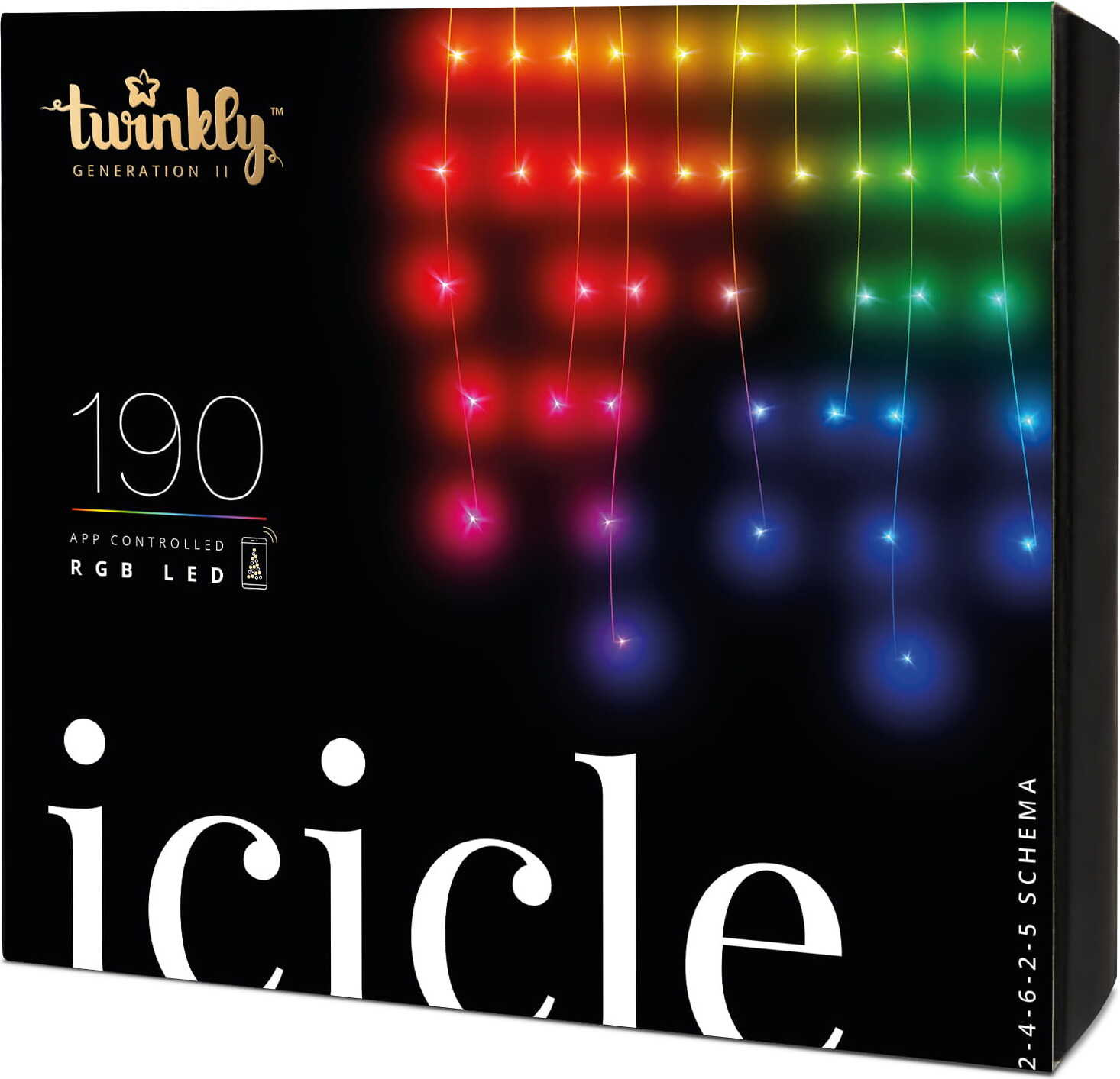 Twinkly Intelligent Led Icicles 190 Rgb 5x0,7m