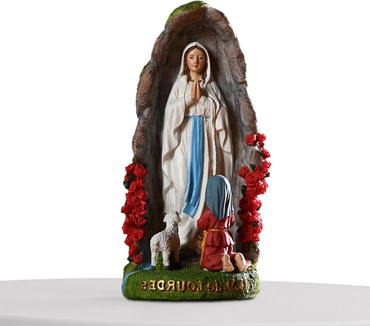 Gezegend Moeder Beeld Religieus Ornament Handgeschilderd Hars Meerkleurig B/D/H: 13 x 13 x 17 cm
