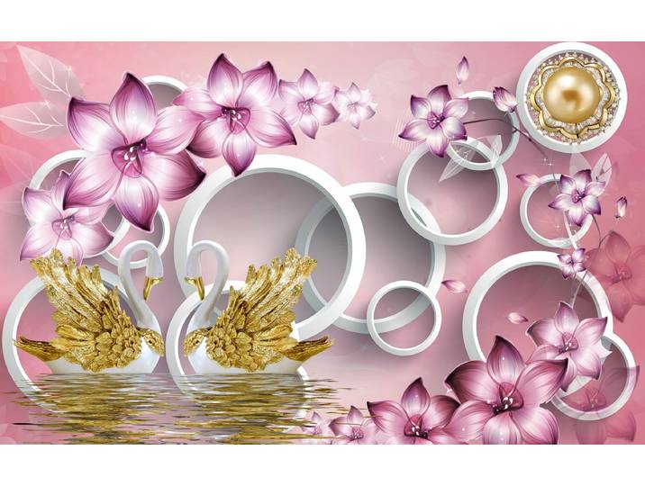 Fototapete PAPERMOON Muster mit Blumen , bunt, B:2,5m L:1,86m, Vlies, Tapeten, Fototapete