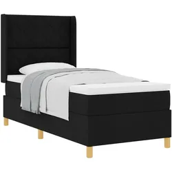 vidaXL, Boxspringbett, Boxspringbett Mit Matratze Stoff Schwarz (90 x 200 cm)