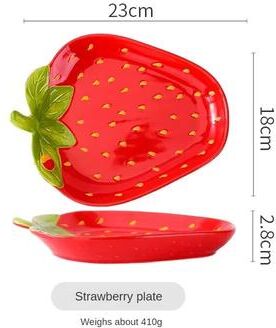 Inspired Finds Strawberry Ceramic Dessert Bowl Cute Strawberry Shaped Bowl For Snacks, Fruit & Salad strawberry Plate