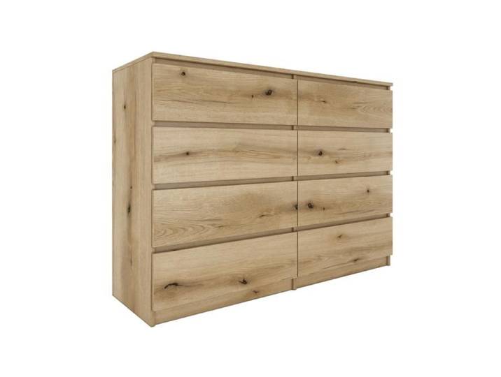 MILAN - Commode moderne grande 8 tiroirs chambre salon - Dimensions 97x138x40 - Design minimaliste - Meuble de rangement