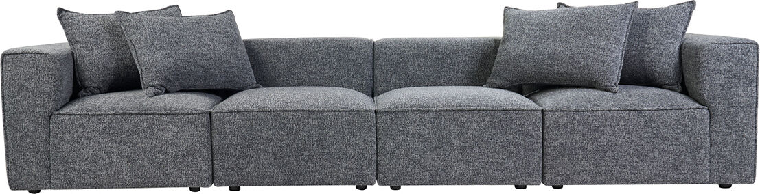 Miliboo Modulares Sofa mit 5 Sitzen aus meliertem Stoff in dunkelgrau KERRY