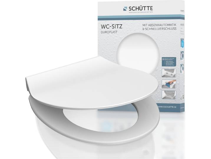 Abattant de WC SCHÜTTE Duroplast SLIM WHITE\, Abattant de WC avec fermeture souple et déverrouillage rapide\, Abattant de WC en design plat
