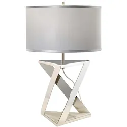 Tischlampe Schreibtischlampe Beistelllampe Schlafzimmerlampe Marmor Silber H70cm