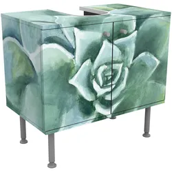 WASCHBECKENUNTERSCHRANK Sukkulente Aquarell Dunkel 60/55/35 cm