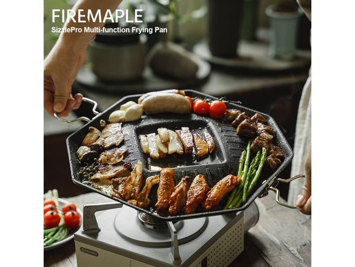 FireMaple SizzlePro poêle multifonction pour poêle à Cassette Camping en plein air barbecue poêle à gril Teppanyaki pliante antiadhésive