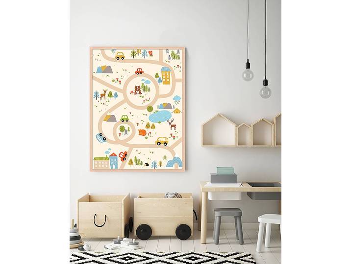 Tableau déco The Town 63 x 83cm Multicolore