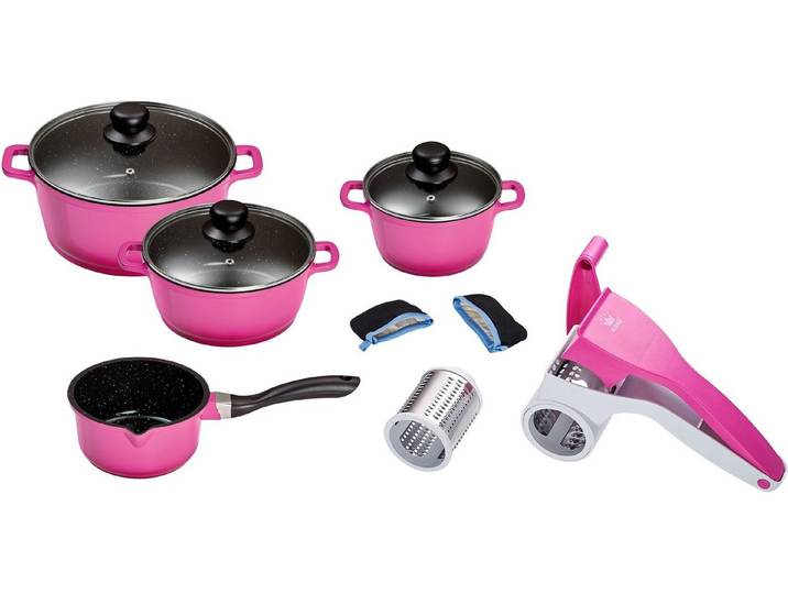 KING Topf-Set Berry, Aluminiumguss (Set, 6-tlg., 1x Stielkasserolle Ø 16 cm, Kochtopf Ø 16/20/24 cm), Induktion