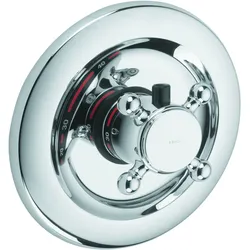 KLUDI 1926 Unterputz-Thermostatarmatur, Kreuzgriff, Heißwassersperre 40°C, ohne Absperrventil, 517190520, Farbe: Chrom