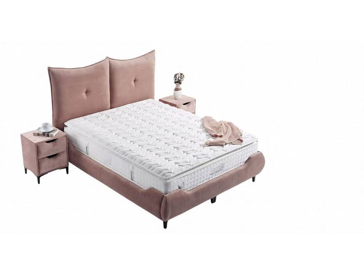 JVmoebel Polsterbett JVMoebel Polsterbett in Rosa mit bequemem Kopfteil