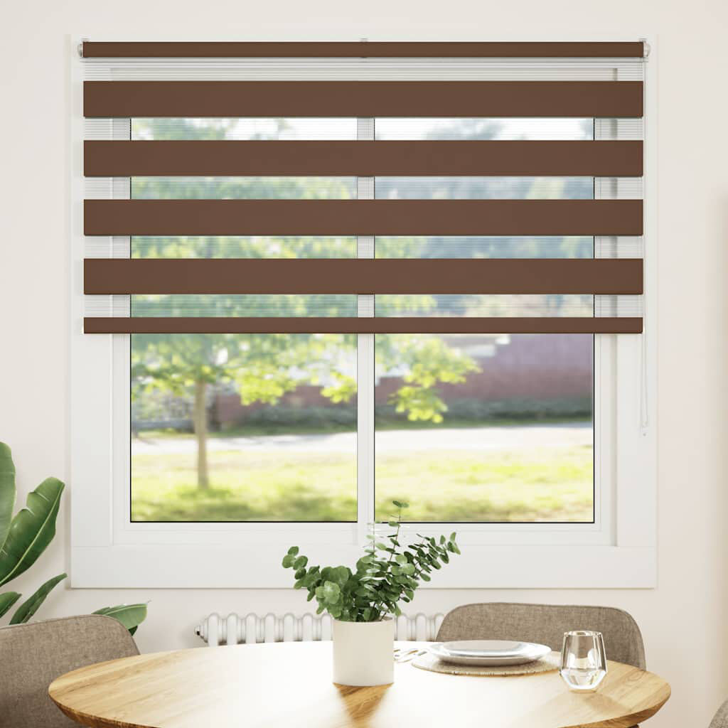 George Oliver Zebra Blind Polyester Brown 145cmW x 150cmL